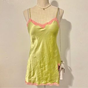 Victoria Secret Green Satin Slip